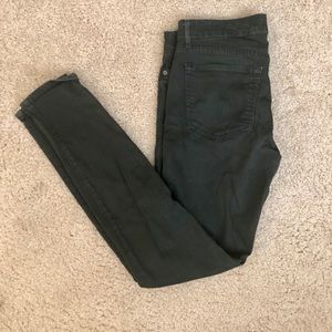 Rich & Skinny dark green coated skinny jeans